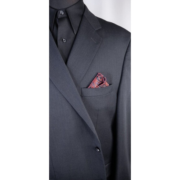 JOSEPH & FEISS mens Solid Gray Wool Blend sport coat suit jacket blazer 48L - Picture 4 of 13